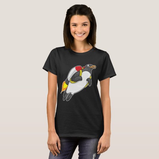 Penguin Flying Jetpack T-shirt (Voorkant volledig)