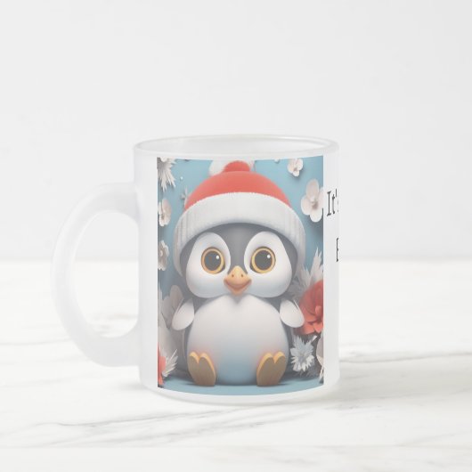 Penguin Frosty Bier Mok Aangepaste Kerstcadeau (Links)