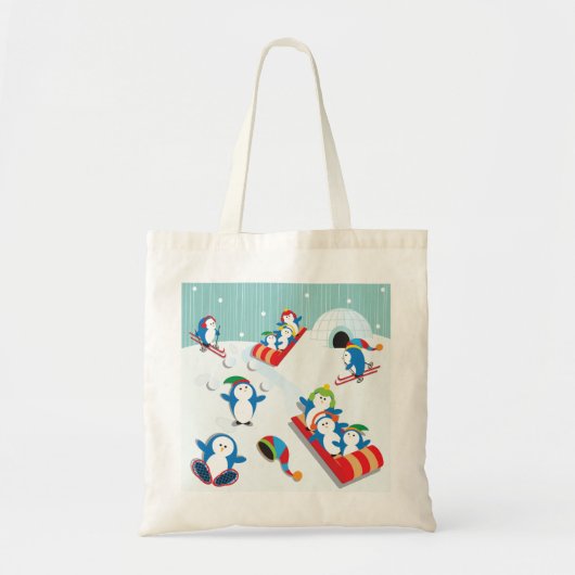Penguin Fun Canvas tas (Voorkant)