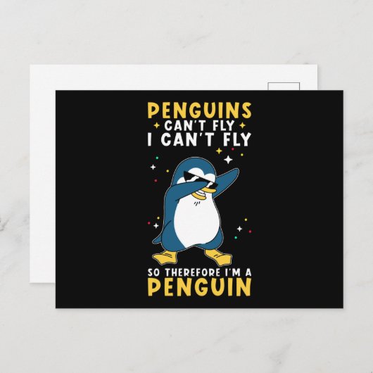 Penguin Funny Gezegde Penguins Funny Briefkaart (Voorkant / Achterkant)