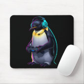 Penguin Gaming Animal Video Games Funny Penguin Muismat (Met muis)