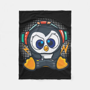 Penguin Gaming T-shirt Jongens Kinderen Gamer Cade Fleece Deken