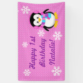 Penguin Girl Personalized Banner (Verticaal)