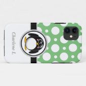 Penguin Green Assorted Pois iPhone 5 Coque (Dos (Horizontal))