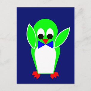Penguin - groen briefkaart