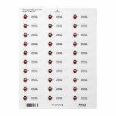 Penguin Guitar Musician Personalize Return Address Etiket (Full Sheet)