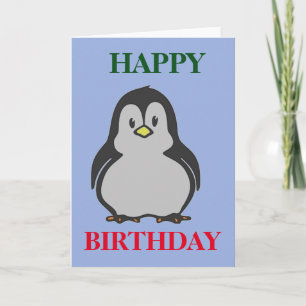 Penguin Happy Birthday Greetings Card Kaart