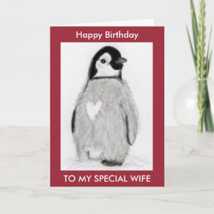 PENGUÏN HART VERJAARDAG VOOR IEDEREEN! PERSONALISE KAART