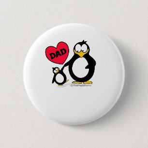 Penguin Heart Dad Ronde Button 5,7 Cm