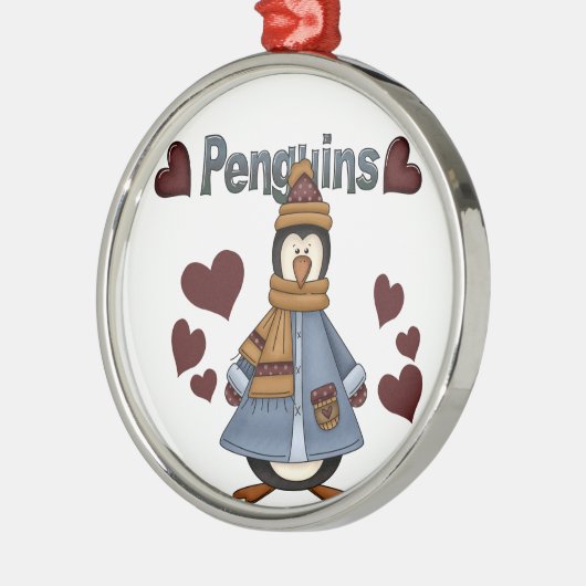 Penguin Heart Keepsake-Ornament Metalen Ornament (Links)