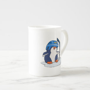 Penguin hockey   achtergrondkleur kiezen porselein kop