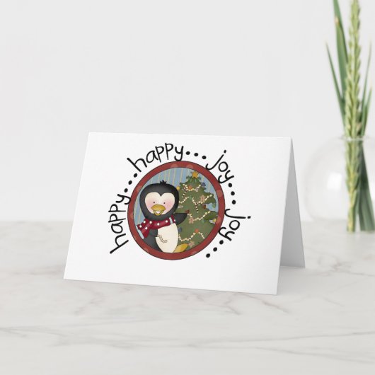 Penguin Holiday T-shirts en cadeautjes Feestdagen Kaart (Voorkant)