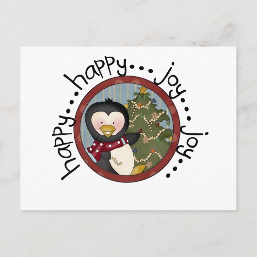 Penguin Holiday T-shirts en cadeautjes Feestdagenkaart (Voorkant)