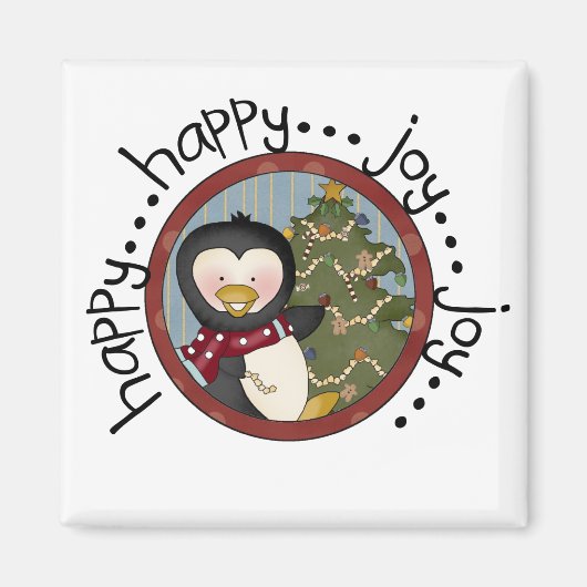 Penguin Holiday T-shirts en cadeautjes Magneet (Voorkant)