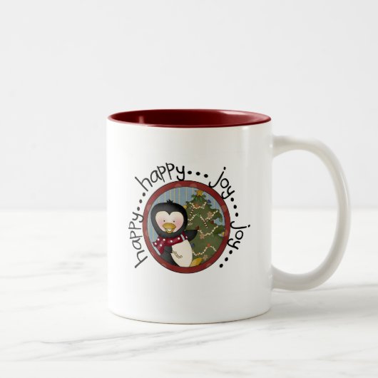 Penguin Holiday T-shirts en cadeautjes Tweekleurige Koffiemok (Rechts)