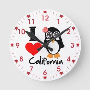 Penguin I Love California Ronde Klok
