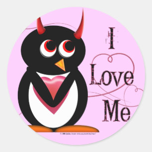 Penguin I LOVE ME stickers