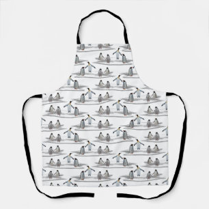 Penguin Iceberg Party Over Print Apron Schort
