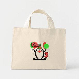 Penguin Ik ben 3 Verjaardag Tshirts en Geschenken Mini Tote Bag