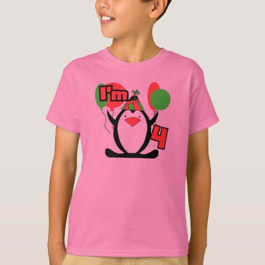 Penguin I'm 4 Tshirts et cadeaux (Devant)