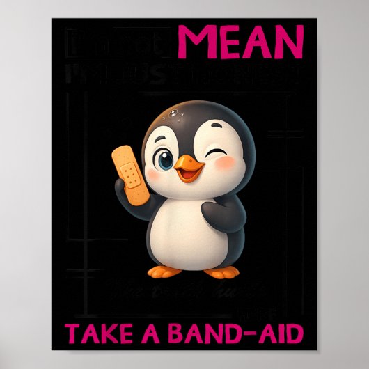 Penguin I'm Not Mean I'm Just Honest The Truth Hur Poster (Voorkant)