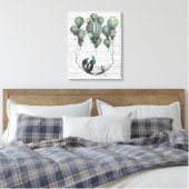 Penguin in Hammock Balloon Canvas Afdruk (Insitu (Slaapkamer))