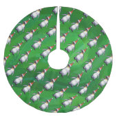 Penguin in Santa Hat Pattern on Green Kerstboom Rok (Voorkant)