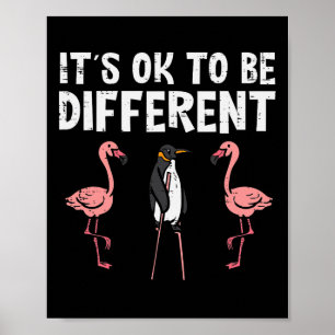 Penguin is oke om verschillende flamingo Mannen vr Poster