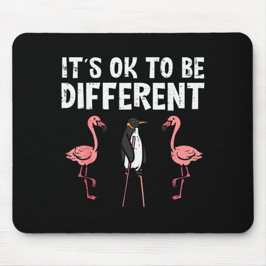 Penguin Its Okay To Be Different Flamingo Men Wome Muismat (Voorkant)