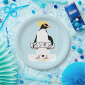 Penguin Japans schrift dat pinguïn leest Papieren Bordje (Feest)