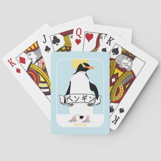 Penguin Japans schrift dat pinguïn leest Pokerkaarten (Achterkant)