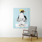 Penguin Japans schrift dat pinguïn leest Wandkleed (In situ)