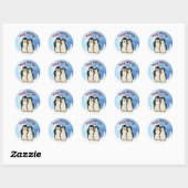 Penguin Kerst sticker (Vel)
