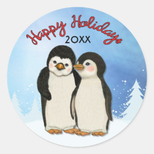 Penguin Kerst sticker