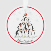 Penguin kerstboom Fun Holiday Cartoon Ornament (voorkant)