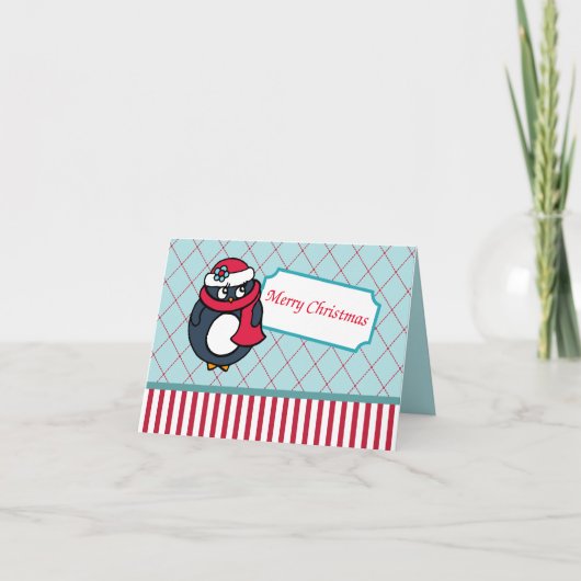 Penguin-kerstkaart Feestdagen Kaart (Voorkant)