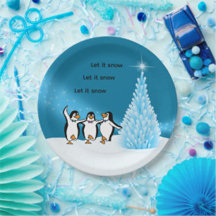 Penguin Kerstmis Papieren Bordje