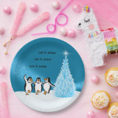 Penguin Kerstmis Papieren Bordje (Feest)