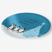 Penguin Kerstmis Papieren Bordje (Gekanteld)