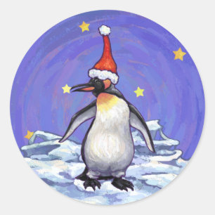 Penguin Kerstmis Ronde Sticker