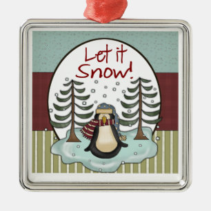 Penguin Kerstmis Snow Keepomwille Gift Metalen Ornament