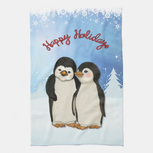 Penguin Kerstmis Theedoek (Verticaal)