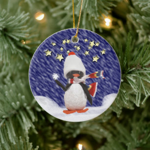 Penguin Kerstparadise Keramisch Ornament