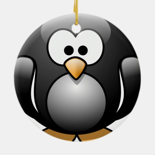 Penguin-kerstversiering Keramisch Ornament (Achterkant)