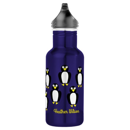 Penguin Kinder waterfles met naam Waterfles (Rechts)