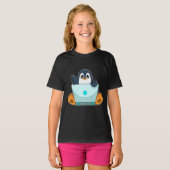 Penguin-laptop T-shirt (Voorkant volledig)