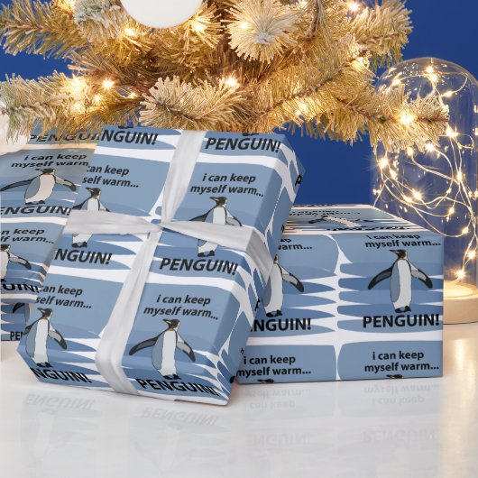 Penguin Leuke Dier Grappige Verjaardag Cadeaupapier (Feestdagen)