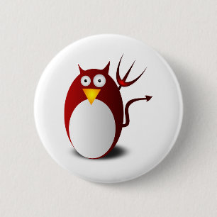 Penguin Linux Tux Ubuntu Devil Trident Lucifer Ronde Button 5,7 Cm