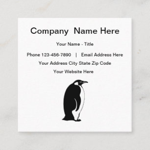 Penguin Logo Unieke Vierkante Visitekaartje