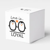 Penguin Love aangepaste gunst dozen Bedankdoosjes (Voorkant Zijde)